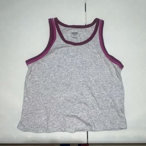 Gray Loose-Fitting Crop Tank